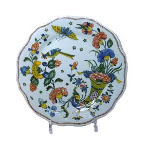 FAIENCE DE ROUEN ASSIETTE A LA CORNE D'EPOQUE XVIIIéme coll. WEINBERG
