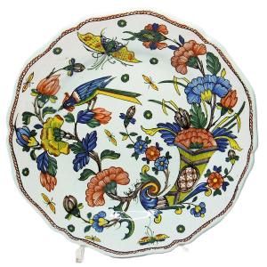 Rouen Fairyware 18th-century Antique Horn-handled Plate