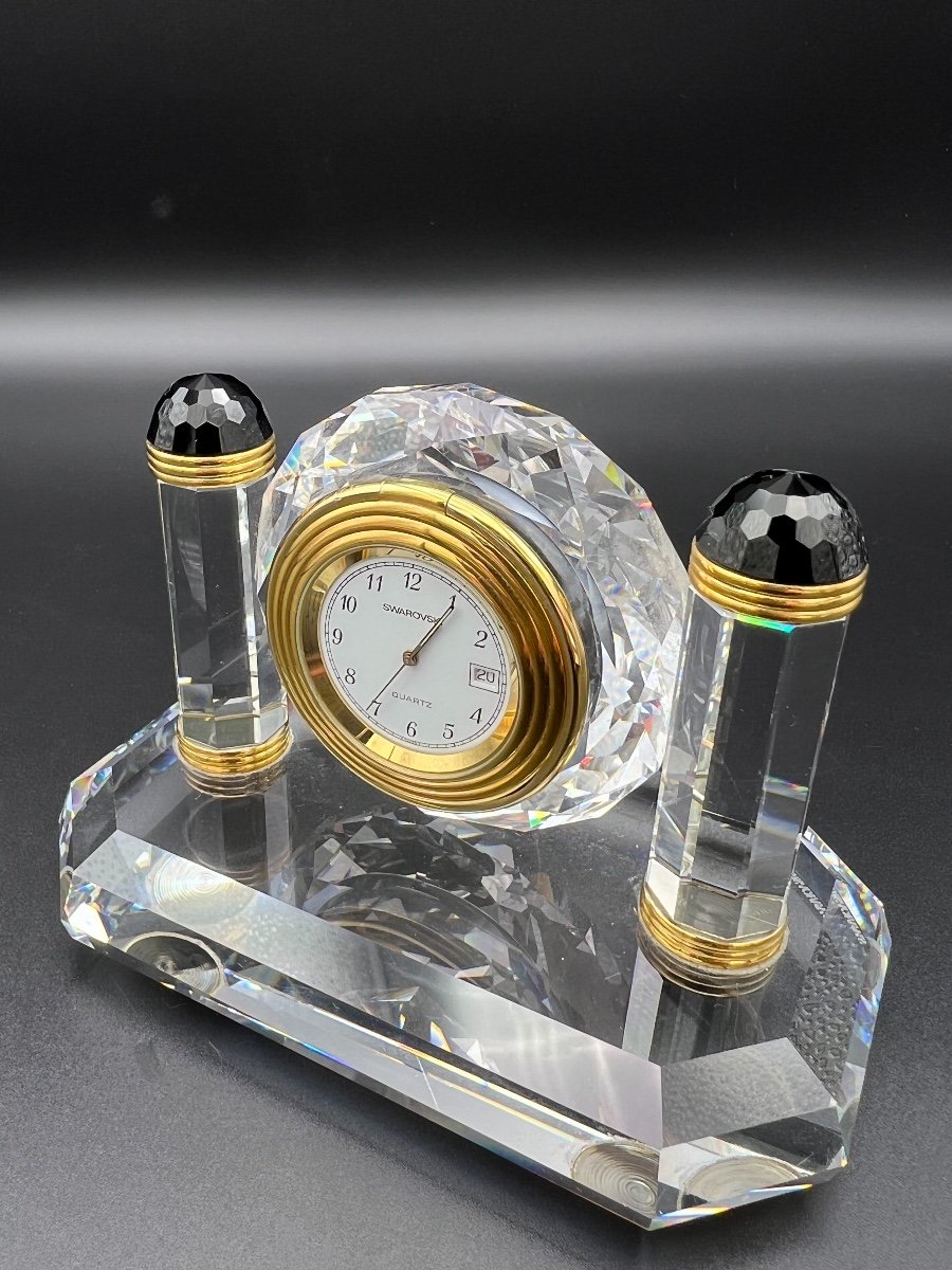 Une Petite Pendule 'swarovski' Avec Un Mouvement à Quartz, Avec Comme Nom 'belle époque'-photo-2