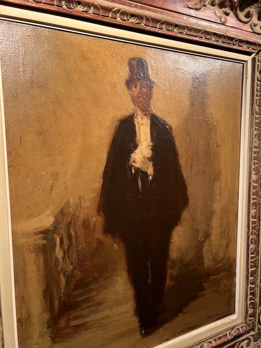 Belgian Painting With A Circus Director - Martin Bollé - 20th Century-photo-2