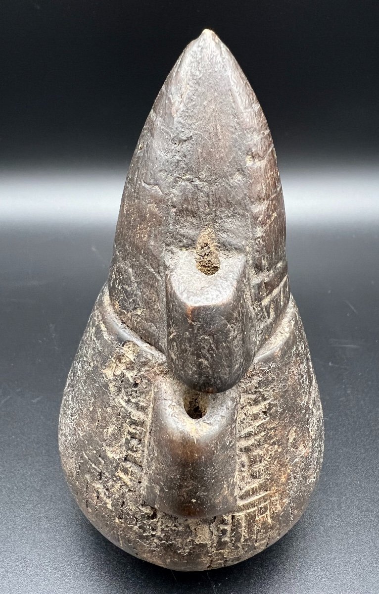Ancienne Boite à Poudre Africain 'bakongo' Drc Congo - Fin Du 19e Siècle-photo-3