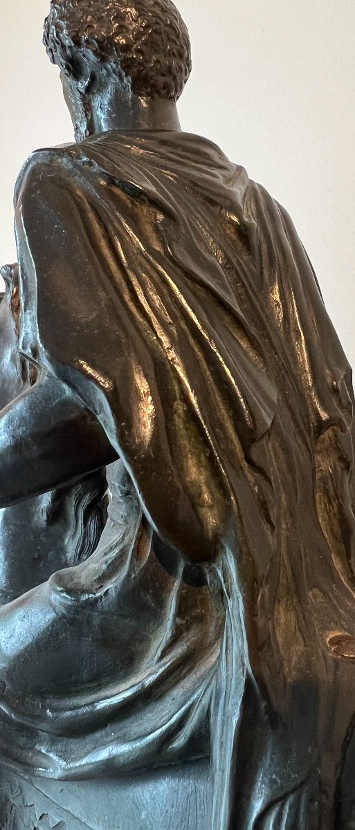 Equestrian Statue Of Marcus Aurelius In Patinated Bronze From The Grand Tour Period - 19th Century-photo-4