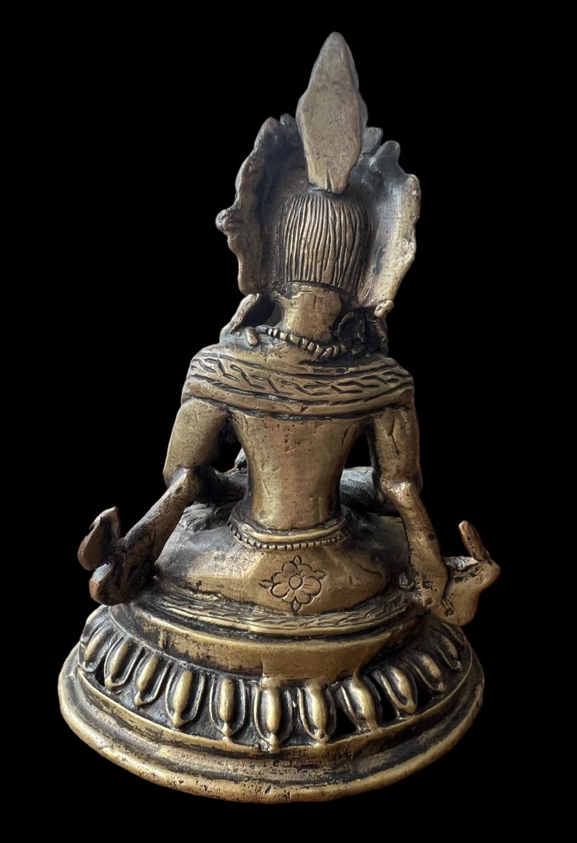 Buddha Bodhisattva En Bronze - Tibet - Fin Du 19e, Début 20e Siècle-photo-1