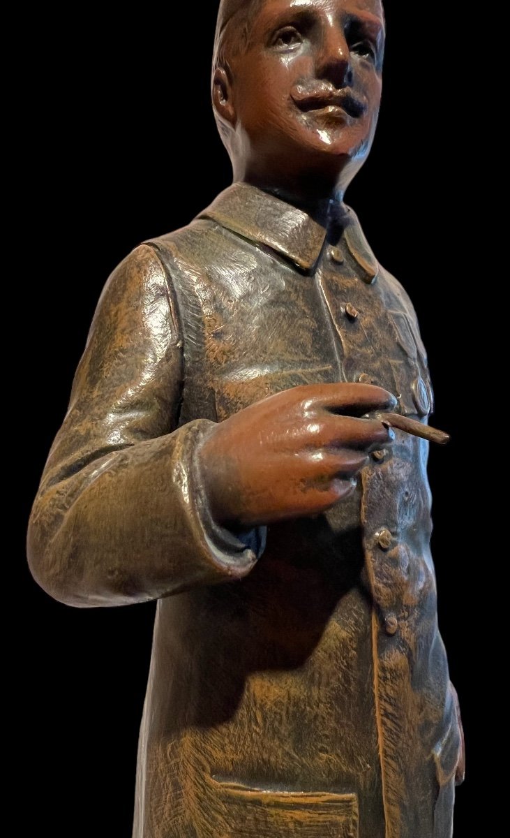 Statue En Bronze d'Un Soldat ‘La Promenade’ , Première Guerre Mondiale - Début Du 20e Siècle-photo-2