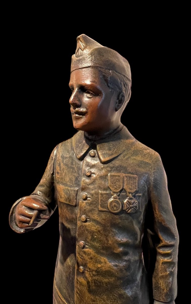 Statue En Bronze d'Un Soldat ‘La Promenade’ , Première Guerre Mondiale - Début Du 20e Siècle-photo-6