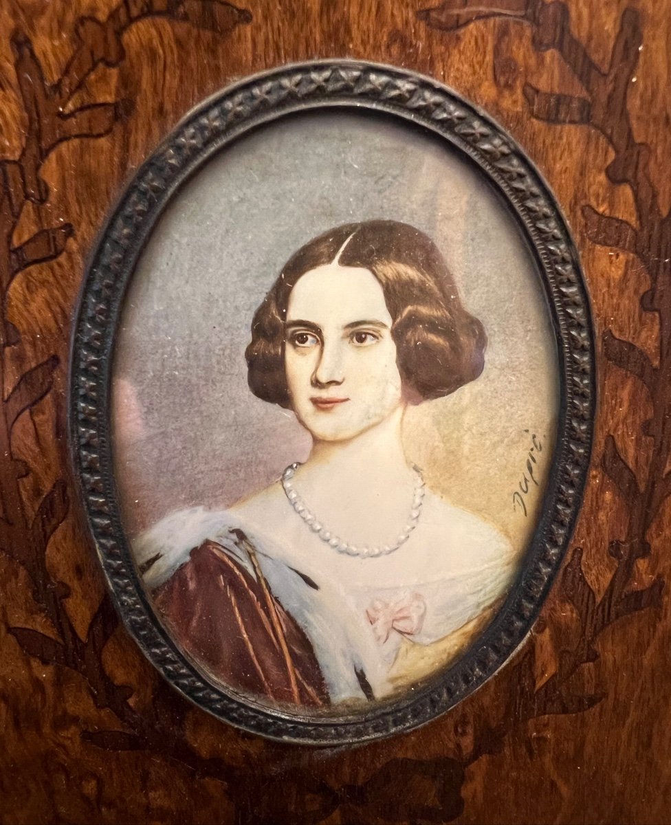 A Miniature Of A Lady Painted By Louis Dupré - 19th Century - France-photo-2
