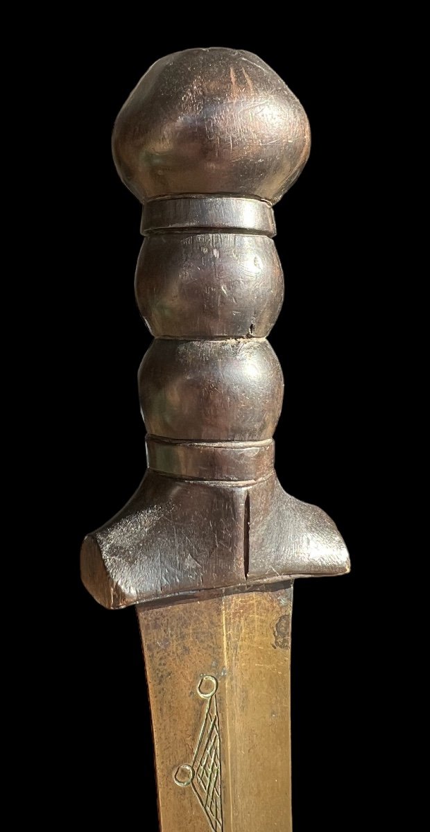 Rare Couteau En Laiton De La Tribu ‘azande’ - Congo, Afrique - Début 20e Siècle-photo-2