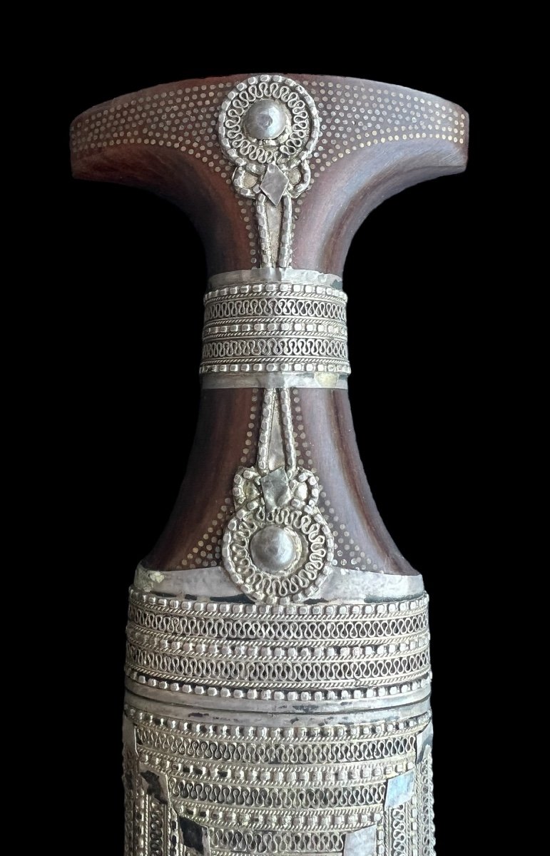 Couteau/poignard ‘jambya/janbiya’ En Argent Massif Avec Manche En Bois - Yemen-photo-3