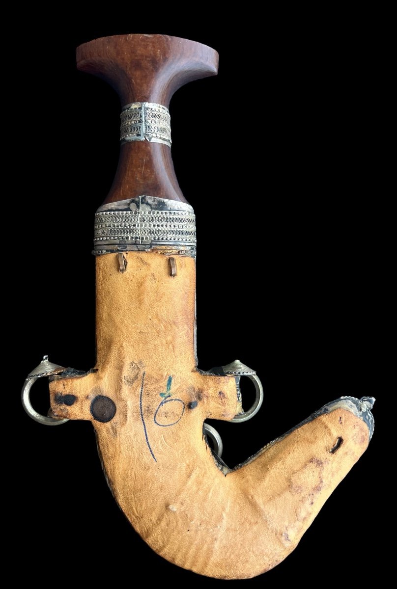 Couteau/poignard ‘jambya/janbiya’ En Argent Massif Avec Manche En Bois - Yemen-photo-4