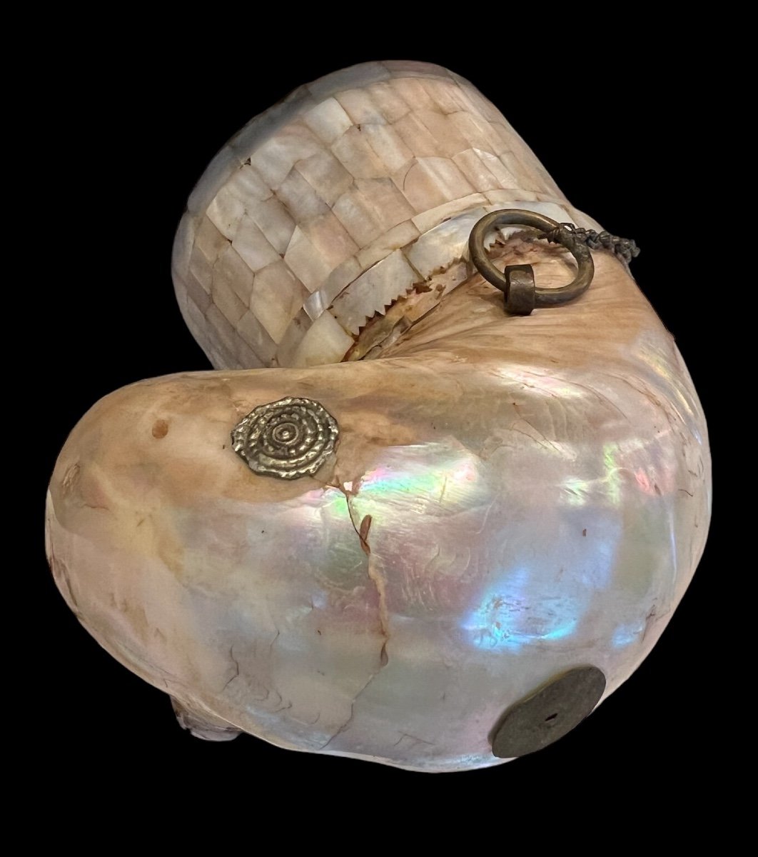 Gujarati Mother Of Pearl Powder Box - North West India - Circa 1900-photo-3