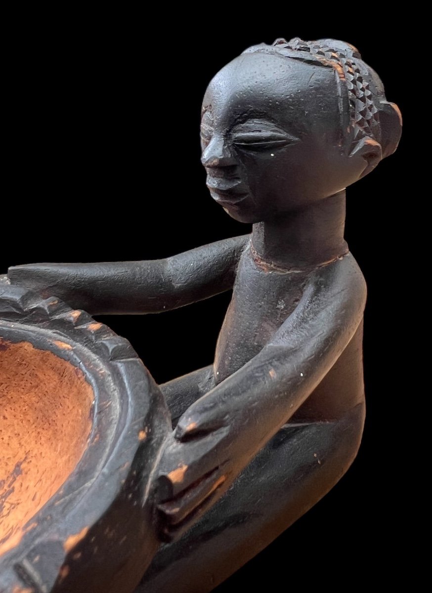 Statue En Bois ‘Mboko’ De La tribu Luba  Du Congo - Afrique - Début 20e Siècle-photo-2
