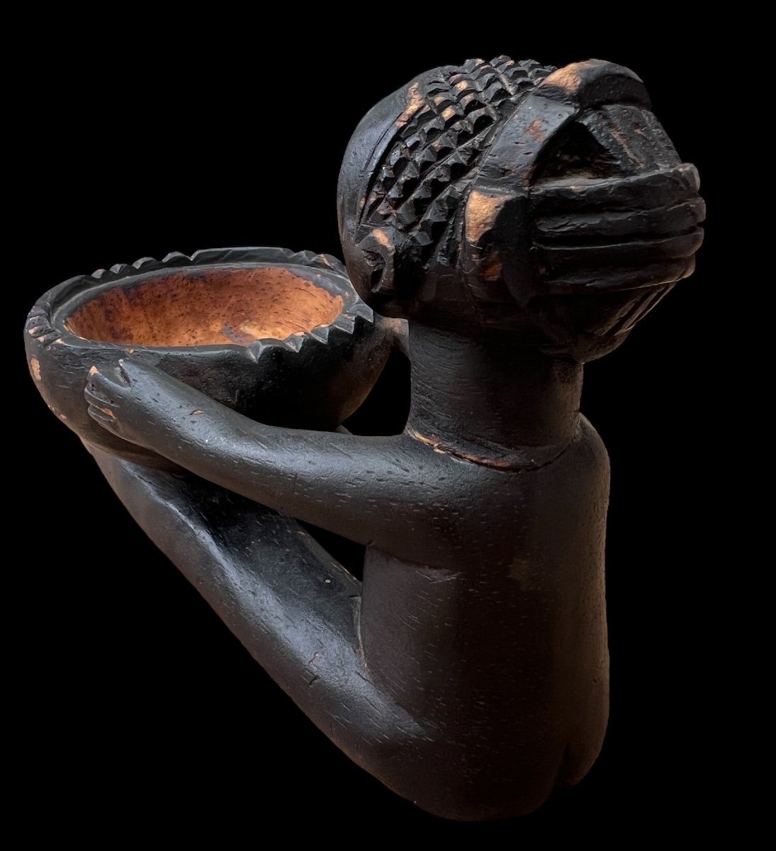 Statue En Bois ‘Mboko’ De La tribu Luba  Du Congo - Afrique - Début 20e Siècle-photo-3