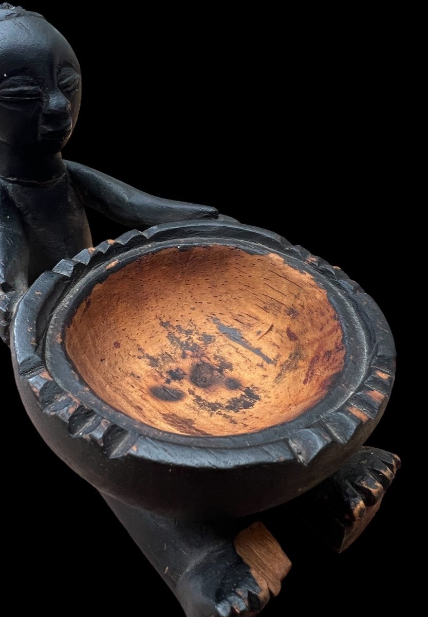 Statue En Bois ‘Mboko’ De La tribu Luba  Du Congo - Afrique - Début 20e Siècle-photo-5