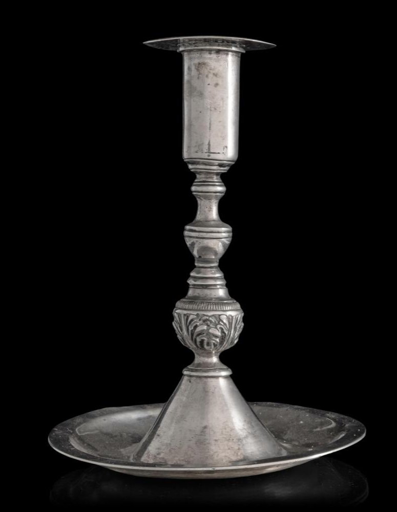 Chandelier Coloniale En Argent Massif - Espagne - 17e Siècle-photo-1