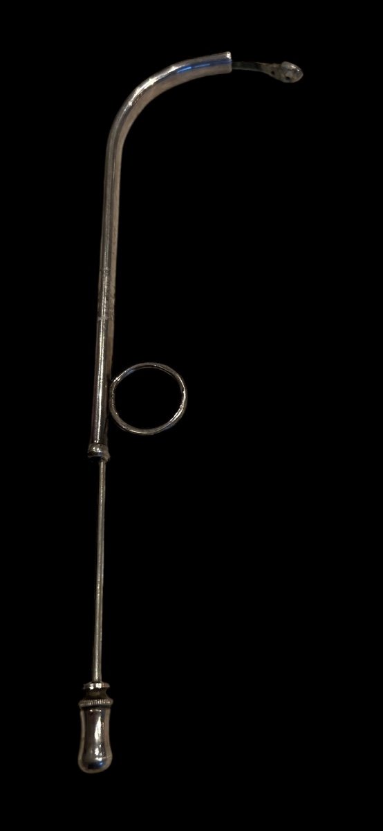 Urological Medical Catheter And Syringe In Sterling Silver - European - 19th Century-photo-2