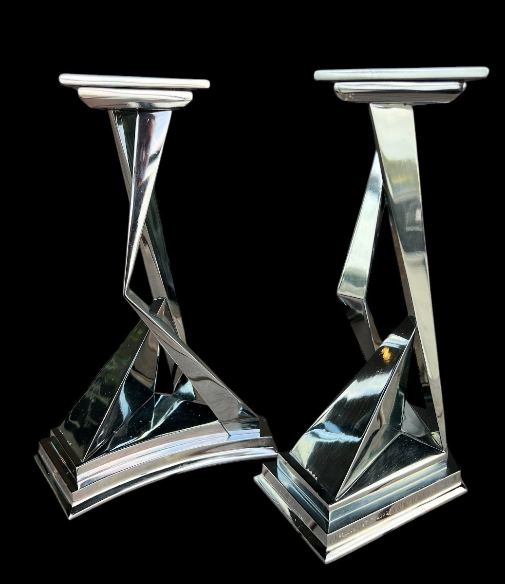 Salvador Dali 'castor & Pollux' Silver-plated Candlesticks - Design - 1904/1989