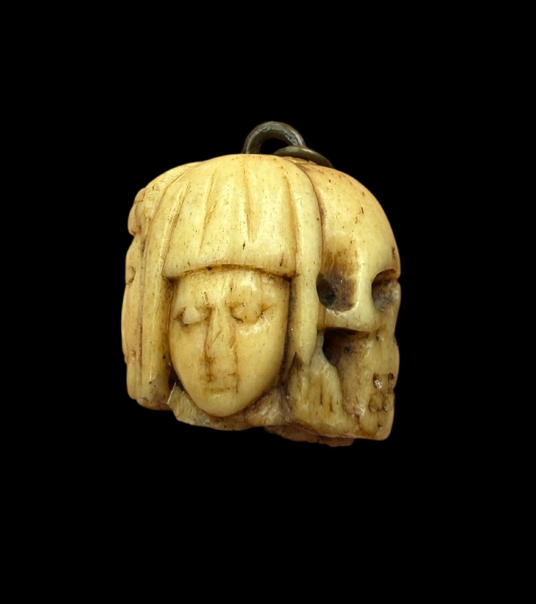 Bone Rosary Beads 'memento Mori' With 4 Faces - France - 16th-17th Century