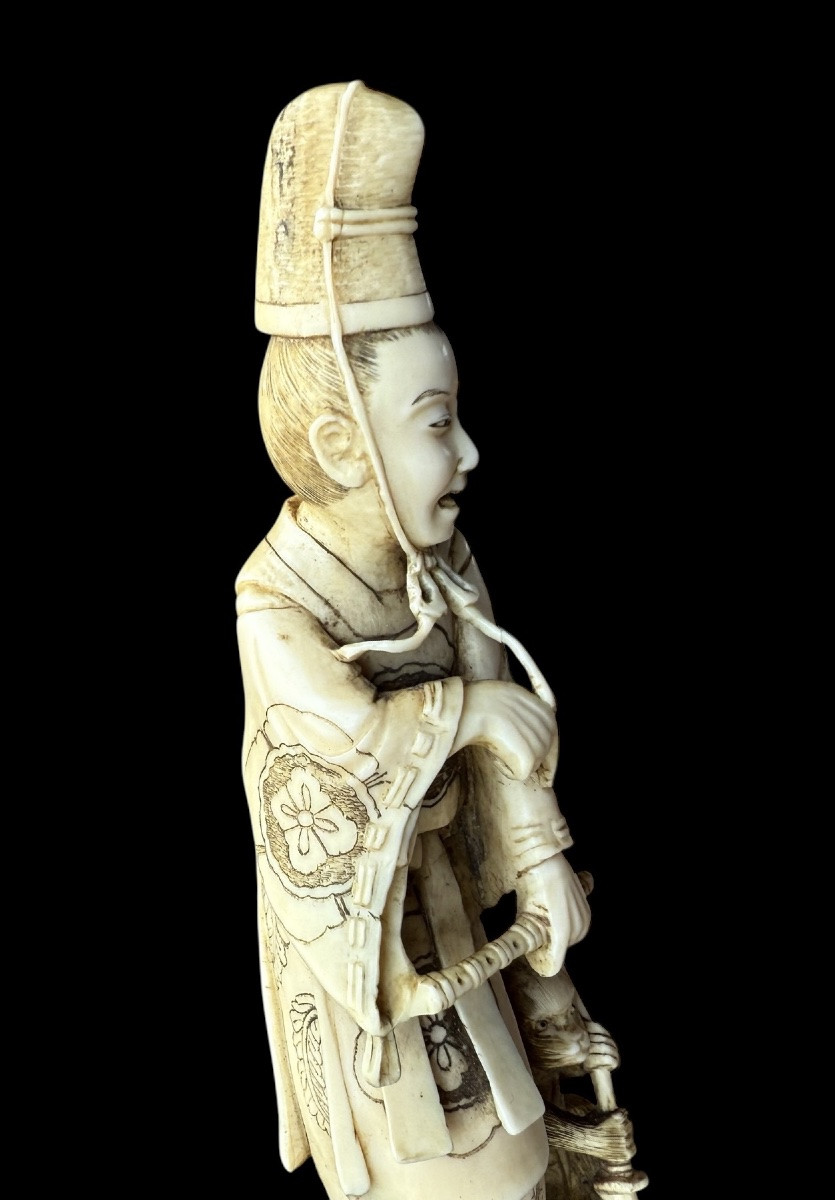 Japanese Okimono Of A Monkey Trainer, Meiji Period – Japan – 19th Century-photo-3