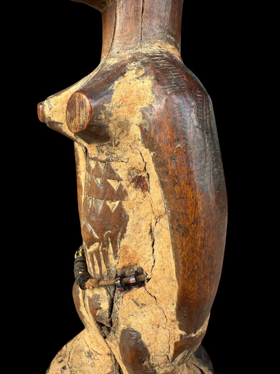 African 'ibeji' Statuette From The Yoruba Tribe - Nigeria, Africa - Early 20th Century-photo-2