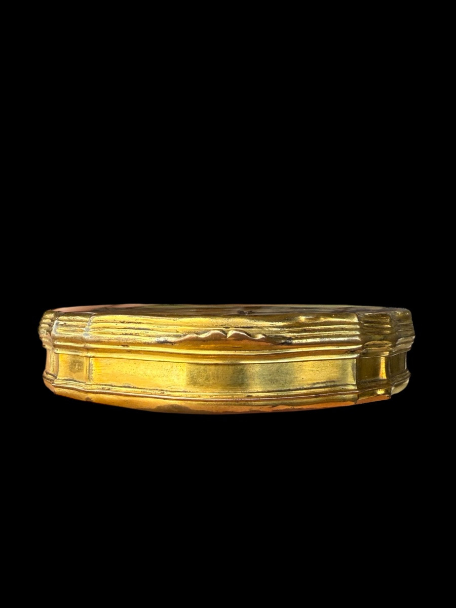Snuff Or Tobacco Box In Agate And Aventurine Glass With Pompom Mount - European - 18th Century-photo-3