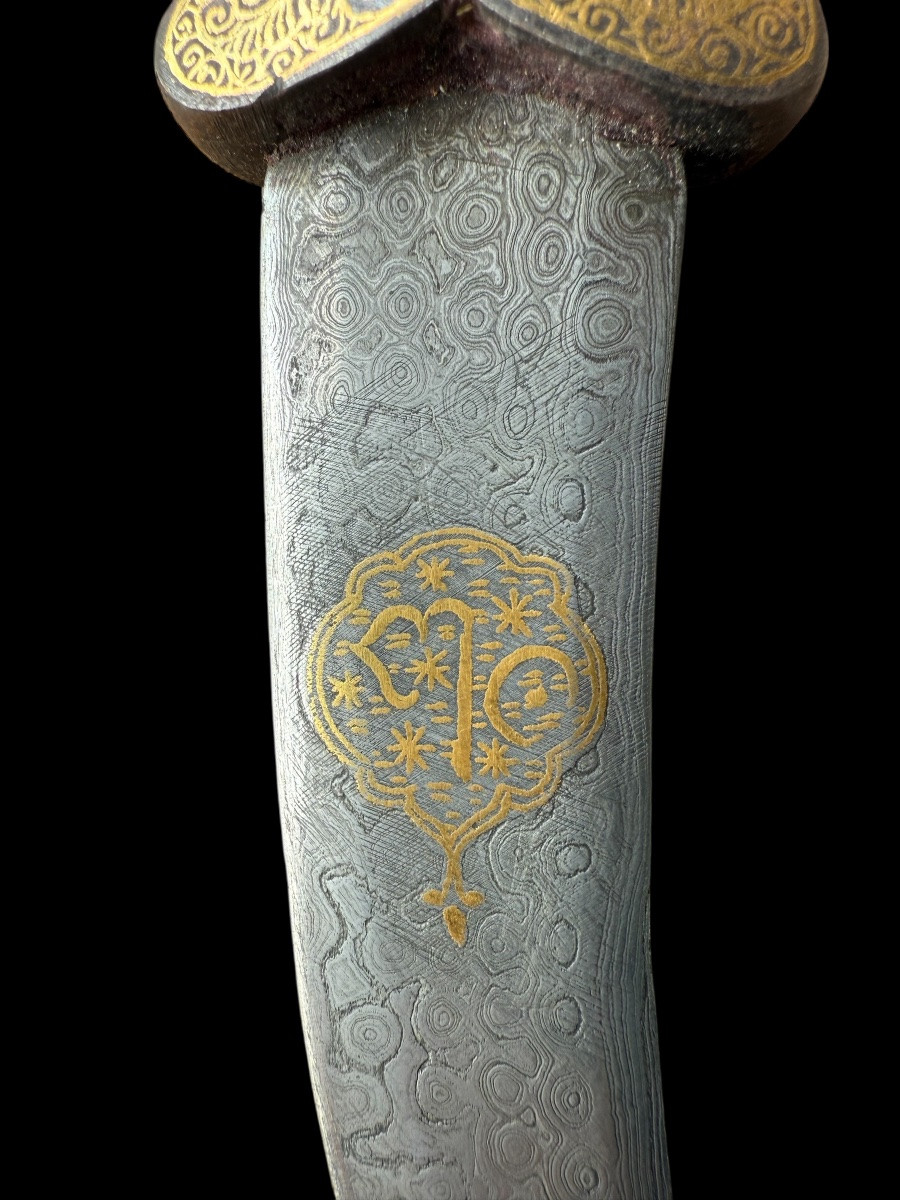 Indo-persian Horse Head Dagger 'khanjar' Steel With Gold 'koftgari' - 19th/20th Century-photo-4