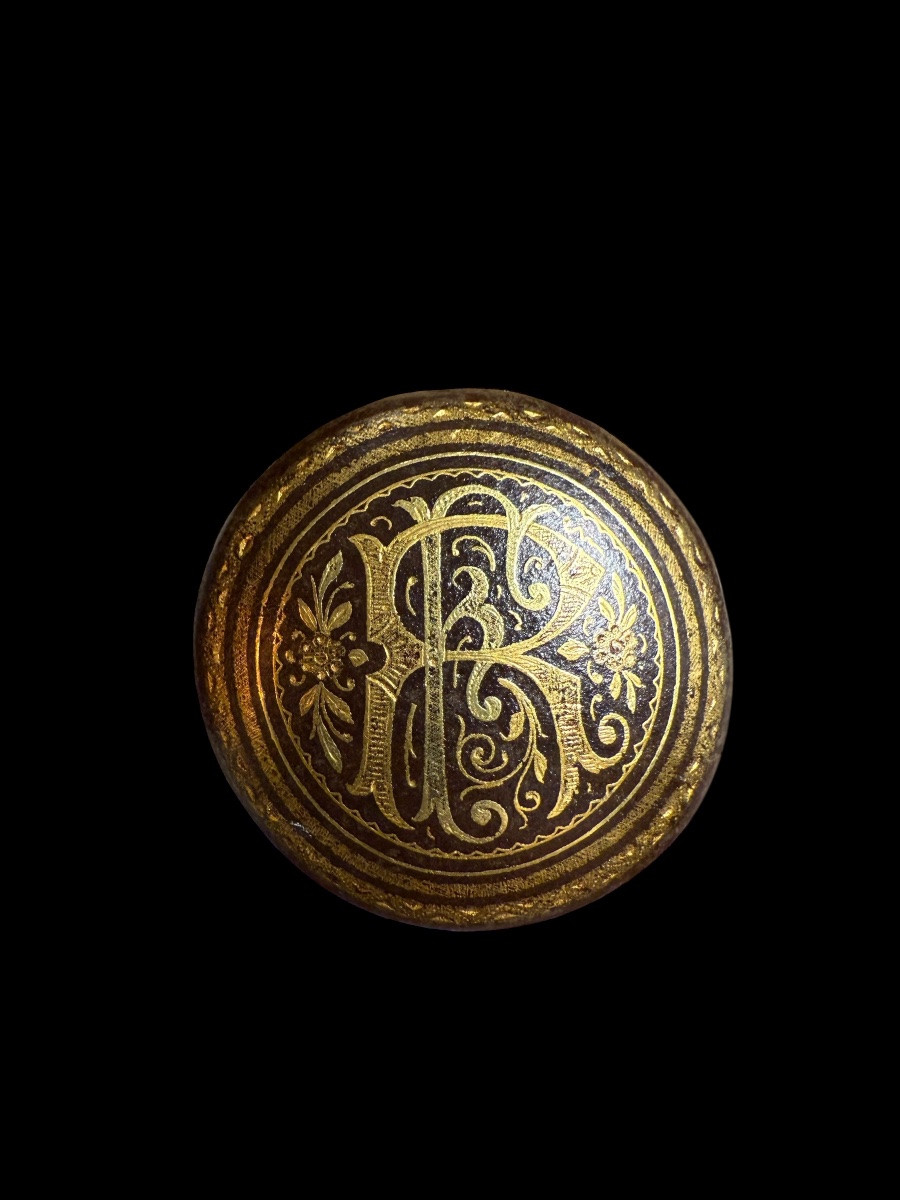 Canne en bois tropique avec pommeau/manche en l’or de Tolède (acier incrustée) - Espagne-photo-1