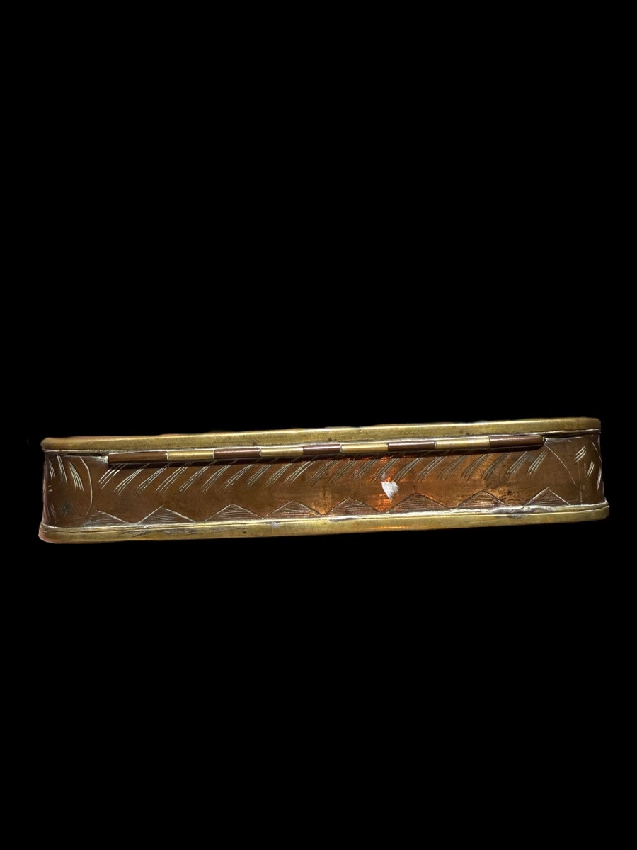 Copper And Brass Tobacco Box/snuffbox With A Story In 8 Parts - Holland - 18th C.-photo-6