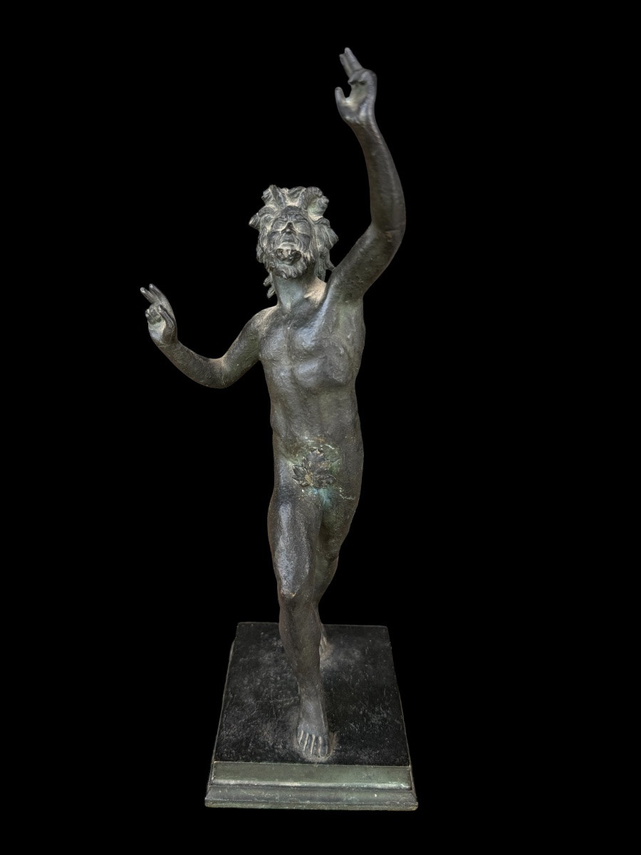 Le Faune Dansant de Pompéi en bronze ‘Souvenir de Grand-Tour - Italie - fin 19e siècle-photo-2