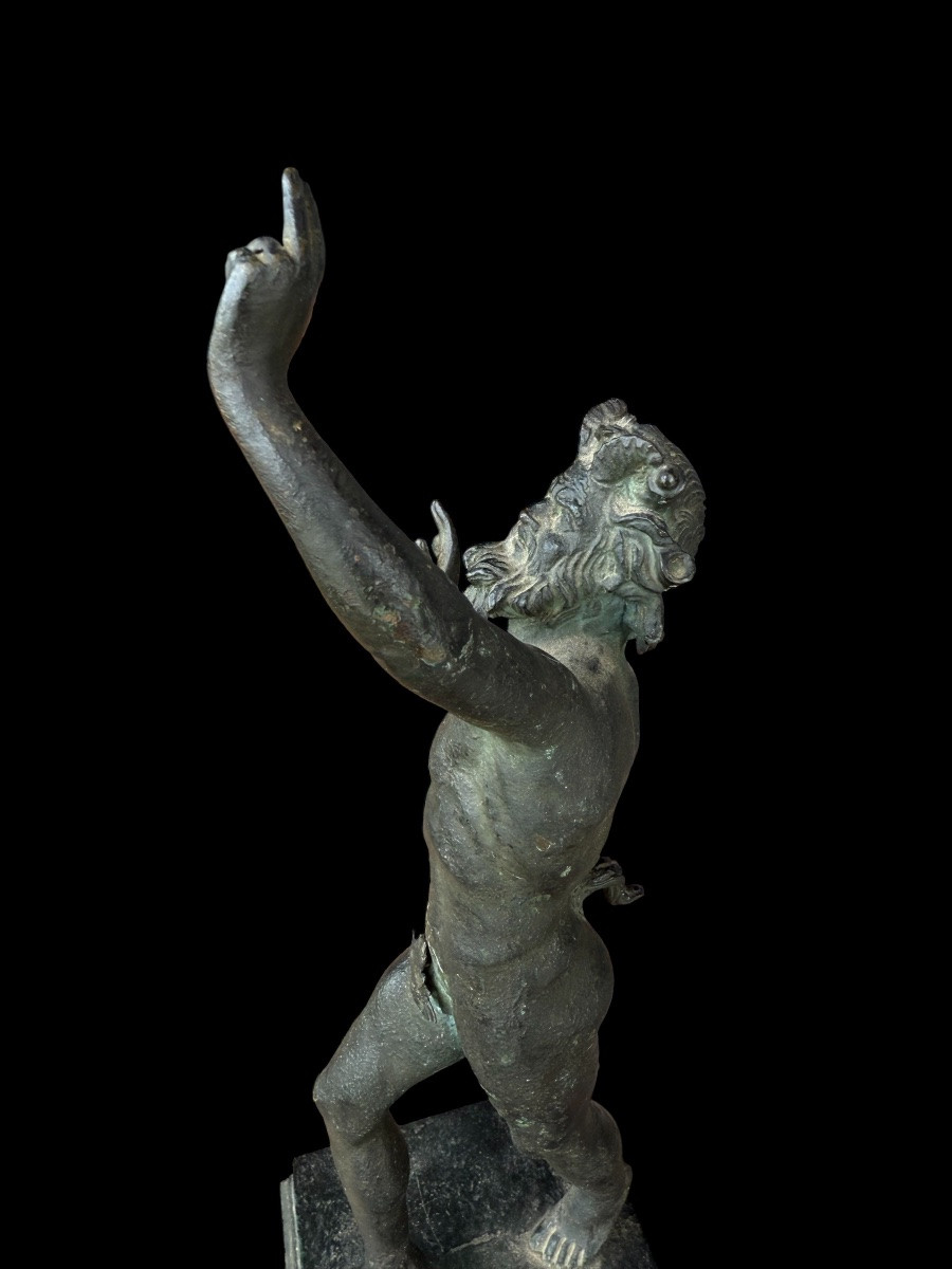 Le Faune Dansant de Pompéi en bronze ‘Souvenir de Grand-Tour - Italie - fin 19e siècle-photo-3