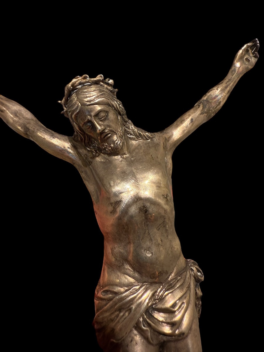 Solid Silver Figure Of Christ Or Corpus Christi - Flemish - 18th Century-photo-1