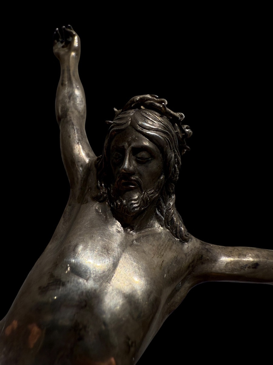 Solid Silver Figure Of Christ Or Corpus Christi - Flemish - 18th Century-photo-5