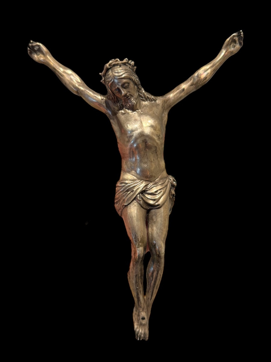 Solid Silver Figure Of Christ Or Corpus Christi - Flemish - 18th Century