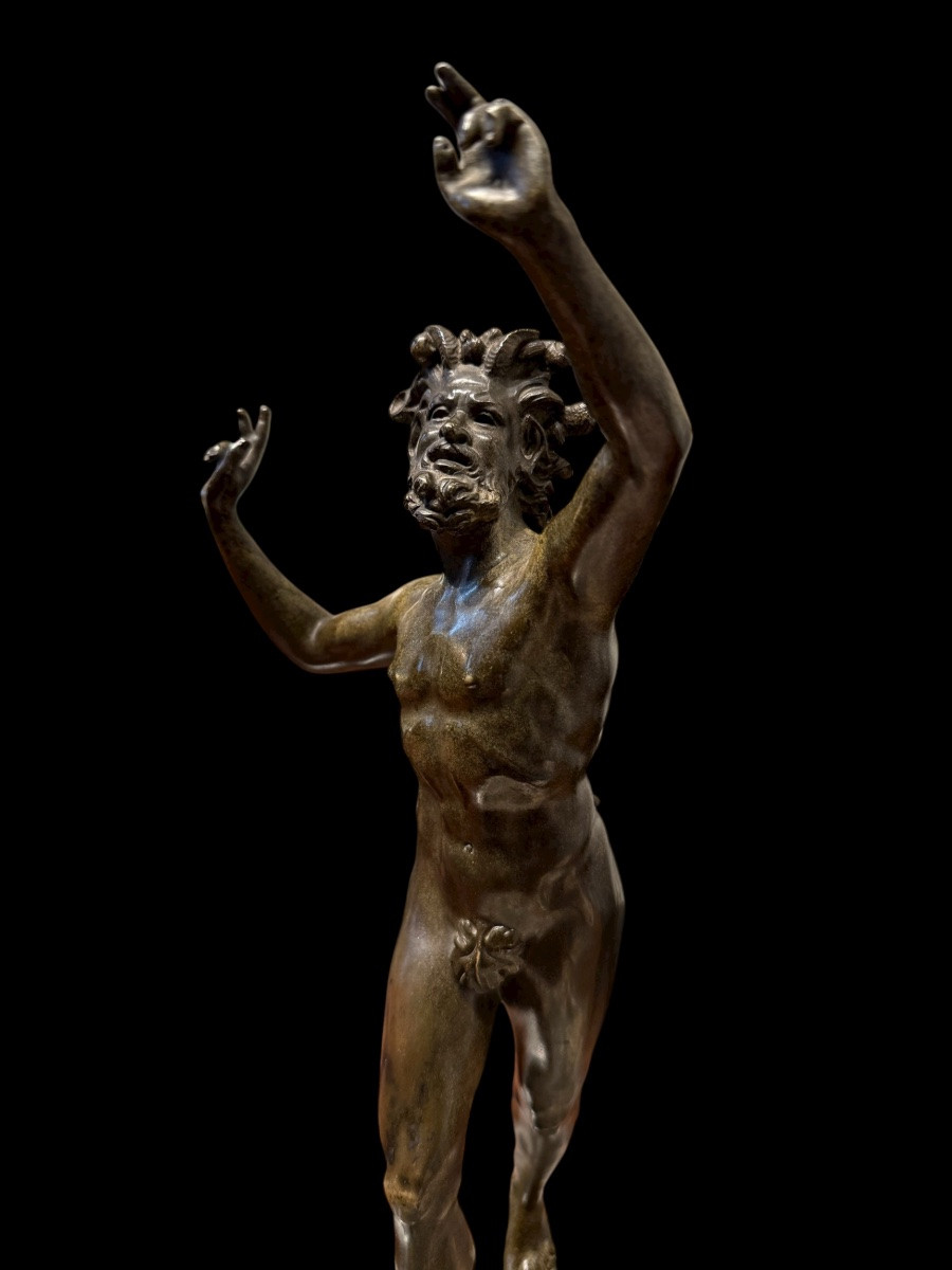 Bronze Statue 'the Dancing Faun' Souvenir Of The Grand Tour - Italy - Late 19th Century-photo-1