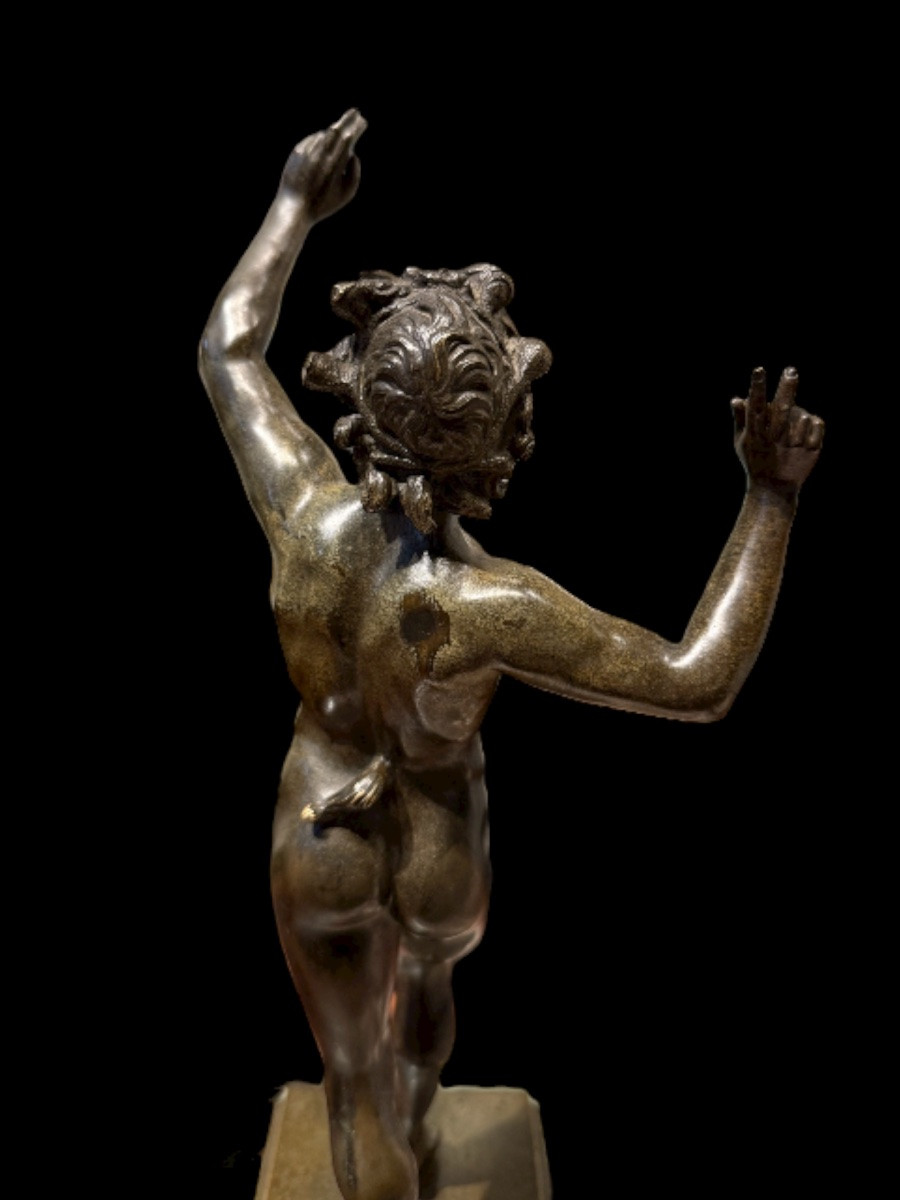 Bronze Statue 'the Dancing Faun' Souvenir Of The Grand Tour - Italy - Late 19th Century-photo-4