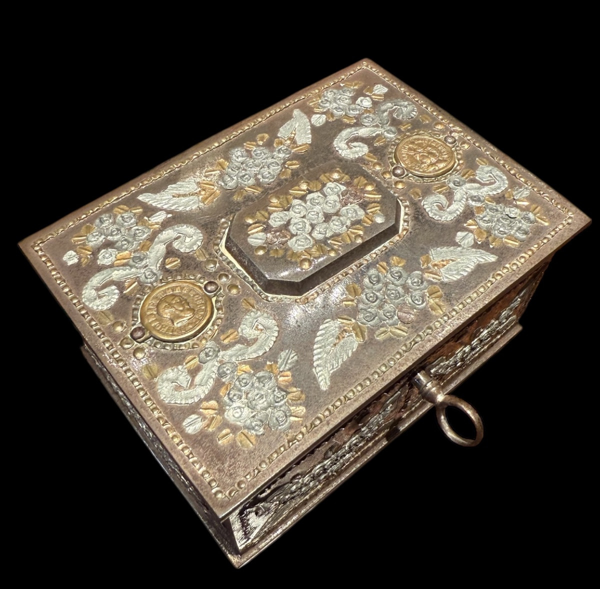 Imperial Tula (tula) Steel Jewelry Box With Inlay - Russia - Late 19th Century