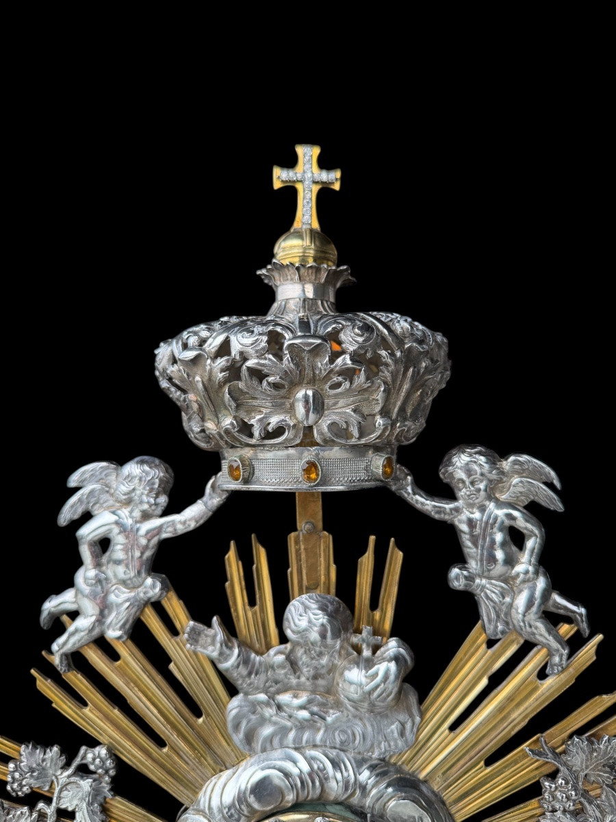 Ostensoir/Monstrance ‘Liège’ baroque en argent massif et vermeil-Belgique - 18e siècle -photo-2