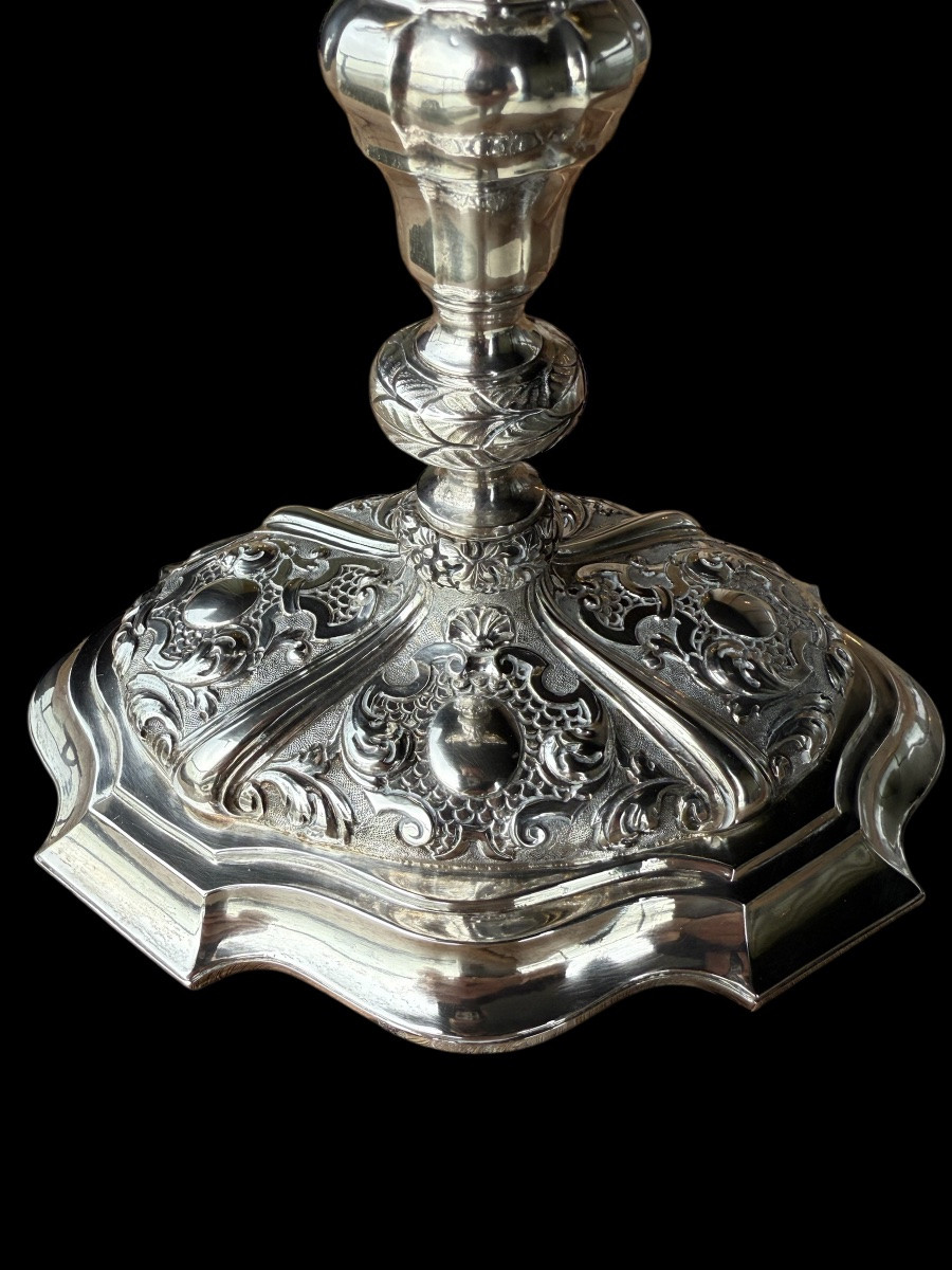 Ostensoir/Monstrance ‘Liège’ baroque en argent massif et vermeil-Belgique - 18e siècle -photo-4