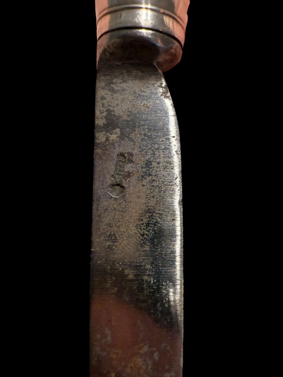 Wrought Iron Knife, Silver And Agate Handle - European - 18th Century-photo-3