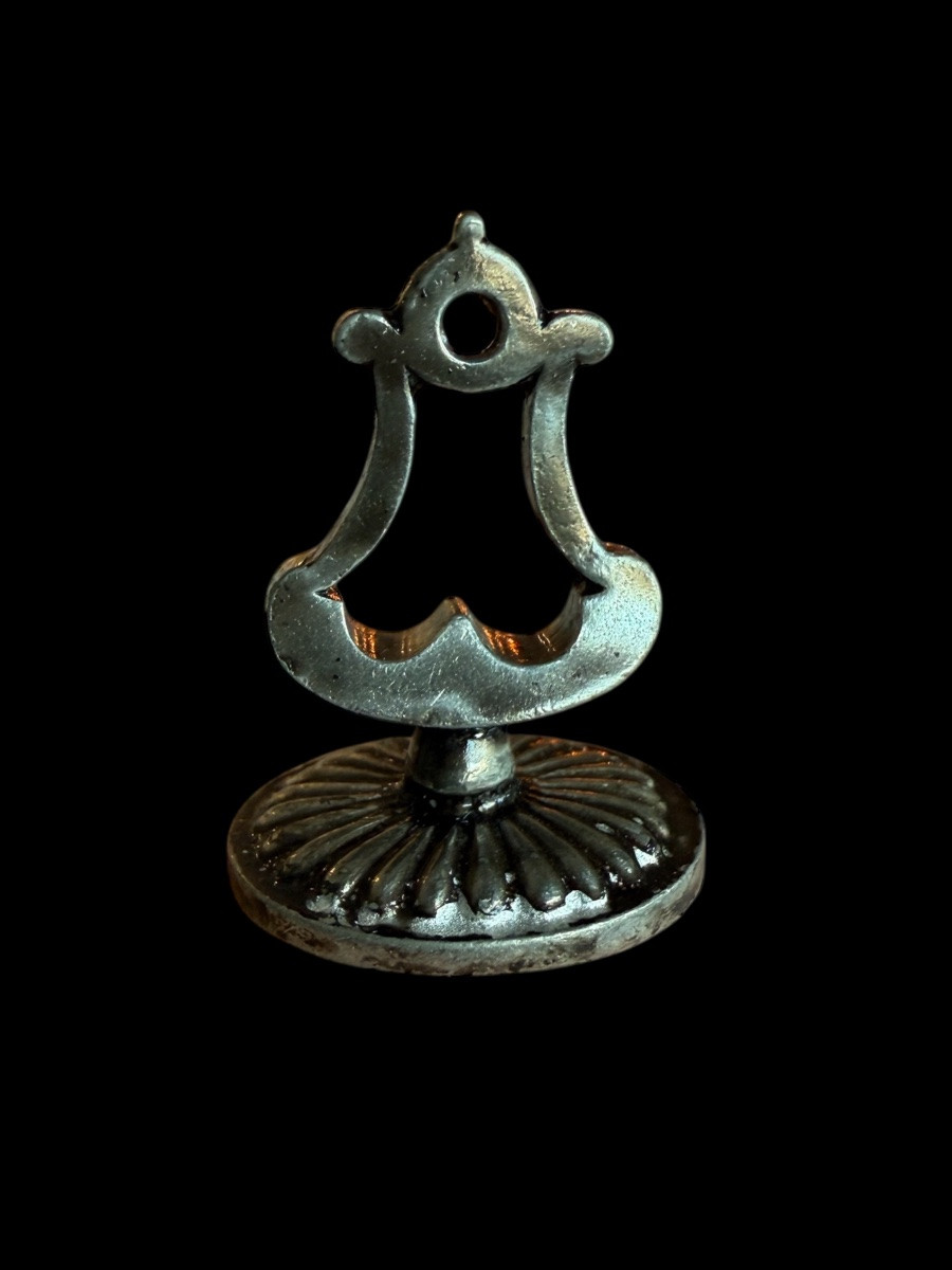 Sealing Stamp With Two Lions And A Silver Medal - European - 18th Century-photo-1