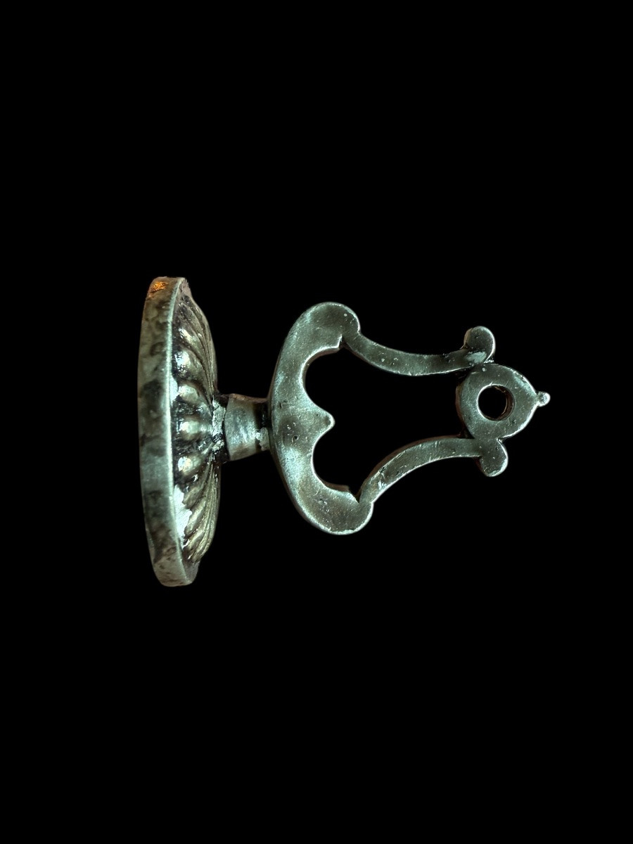 Sealing Stamp With Two Lions And A Silver Medal - European - 18th Century-photo-2