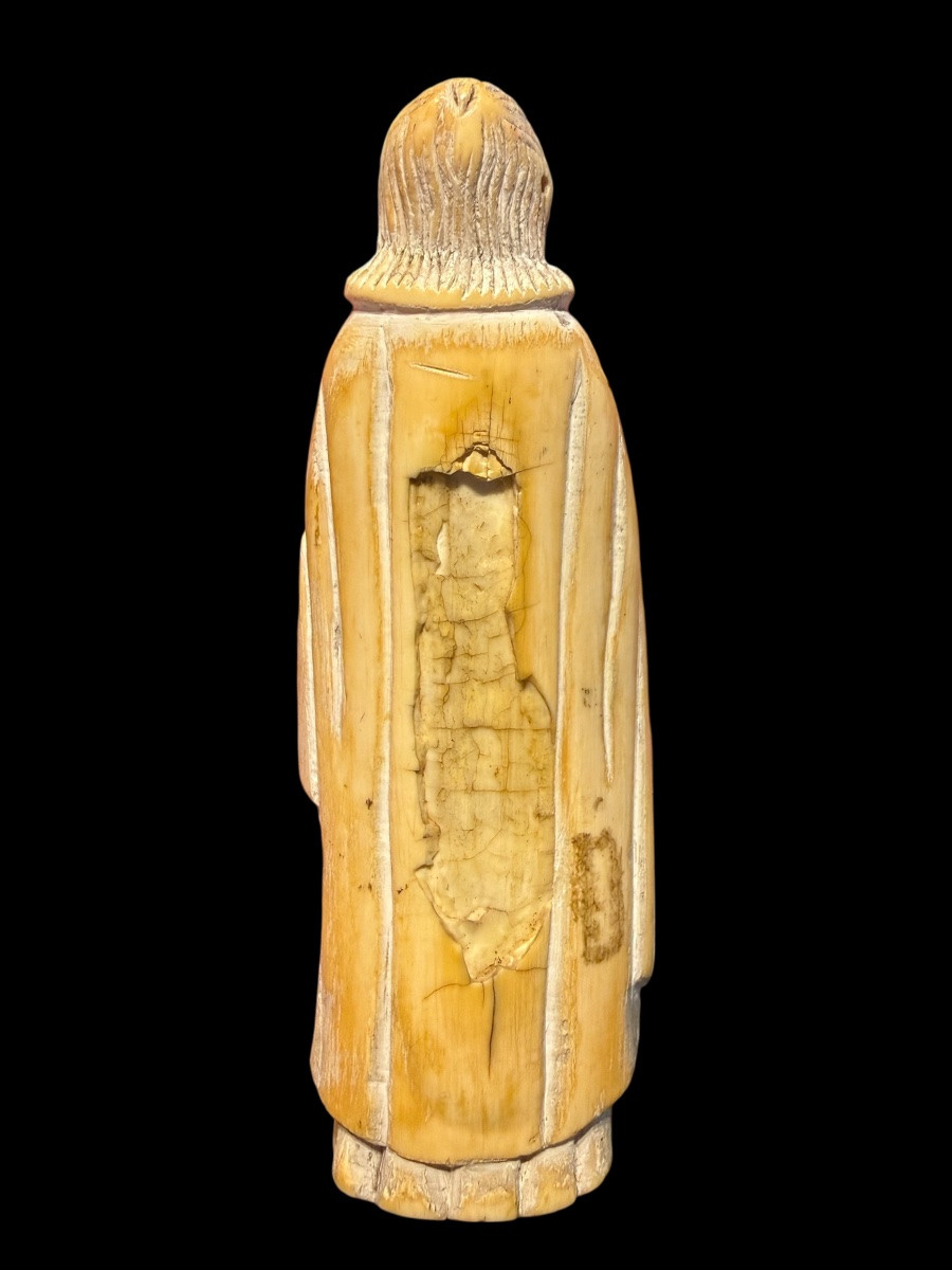 European Saint Figure, Hand Resting On Her Chest - Renaissance - 16th Century-photo-1