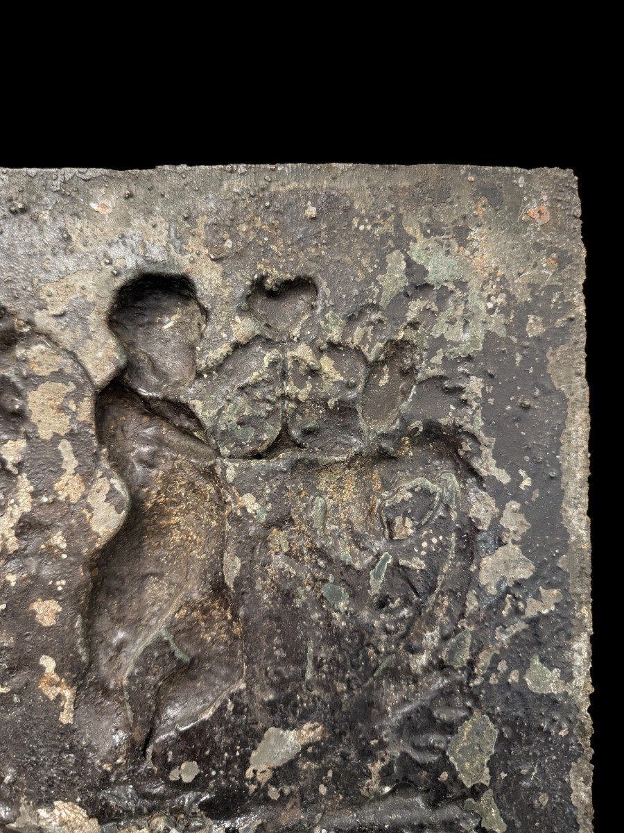 Panneau décoratif en cuivre repoussé, style Renaissance – probablement XIXe siècle-photo-5