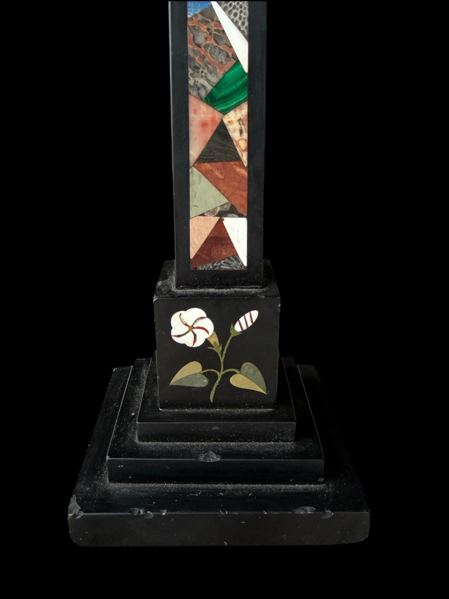 Obelisque en pietra dura en pierre semi-précieuses ‘Grand tour’ - italie - fin du 19e siècle-photo-1