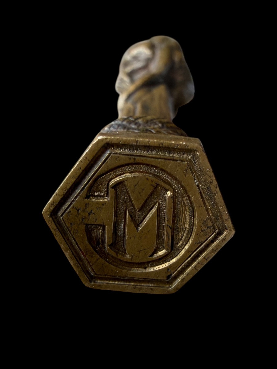 Sceau à cacheter (sceau/cachet) au singe et serpent 1858- Emmanuel Frémiet - 1824/1910 - France-photo-4