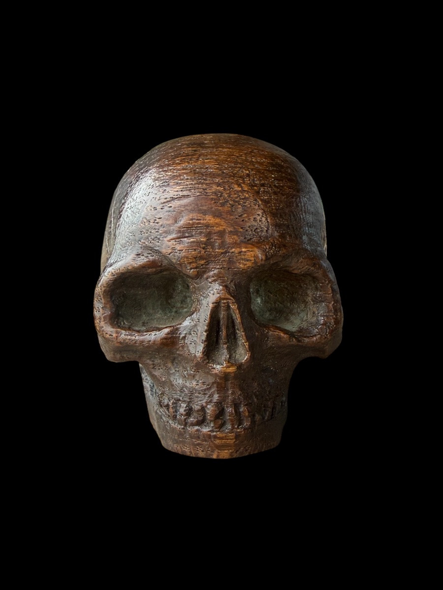 Crâne en bois ‘Memento Mori’ - Allemagne/France - 18e siècle-photo-2