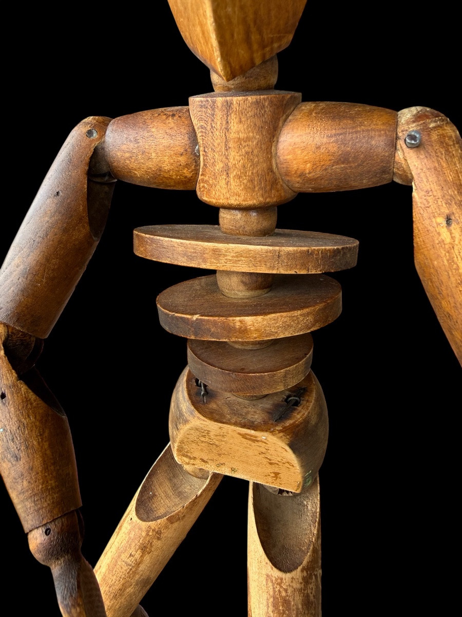 Mannequin d’artiste articulé en bois - fin 19e siècle-photo-2