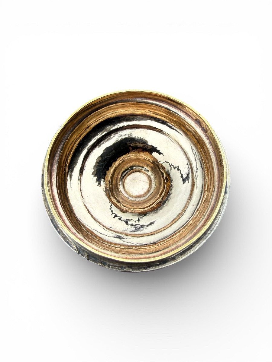 Petite Ciboire en argent vermeil avec pied en cuivre doré - Italie/France - 17e siècle-photo-1