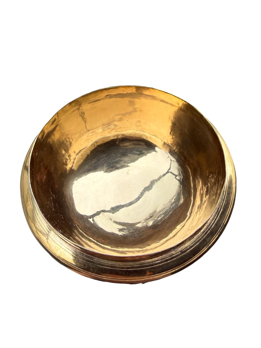 Petite Ciboire en argent vermeil avec pied en cuivre doré - Italie/France - 17e siècle-photo-2