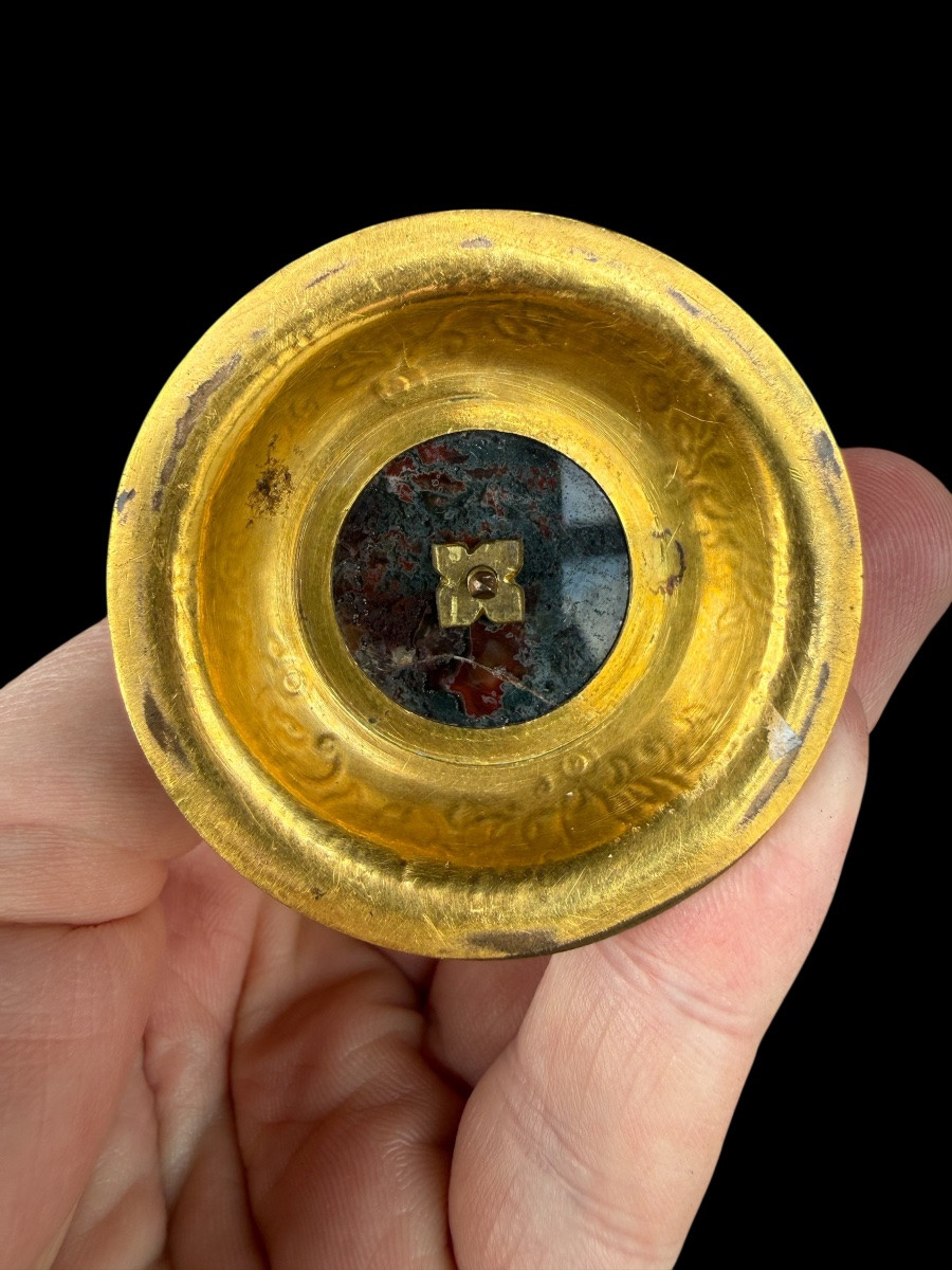 Small Agate Footed Cup With Gilt Copper Mount - Germany - 18th Century-photo-6