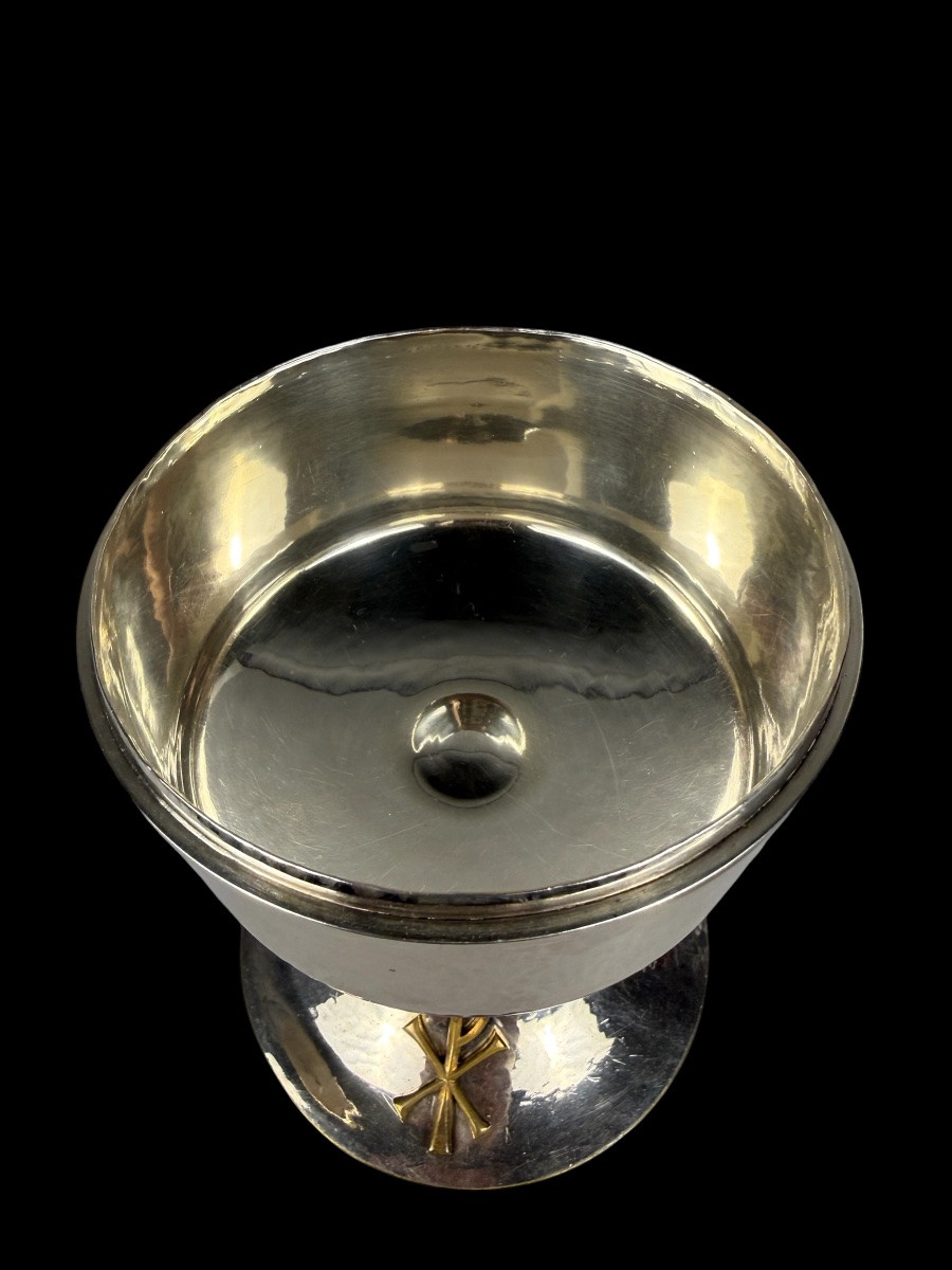 Liturgical Chalice In Silver And Silver-plated Bronze With Box - Belgium - Early 20th Century-photo-2